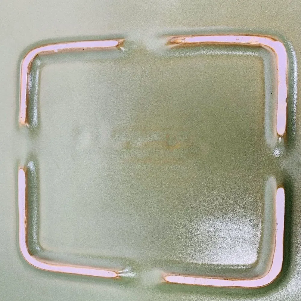 Longaberger Flameware SAGE Grill Pan Pottery Server Cookware 18" x 10" Green - Picture 8 of 14